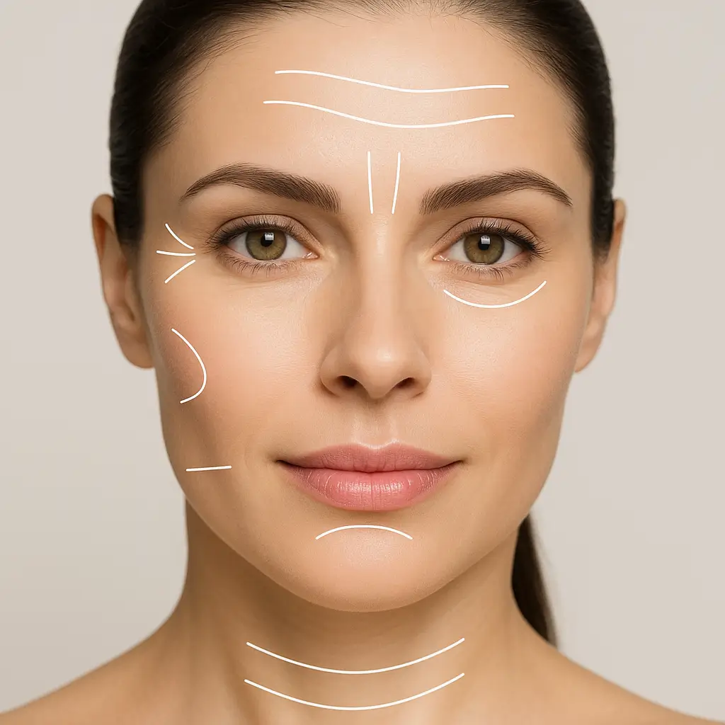 Areas Treated - Anti Wrinkle Treatment
